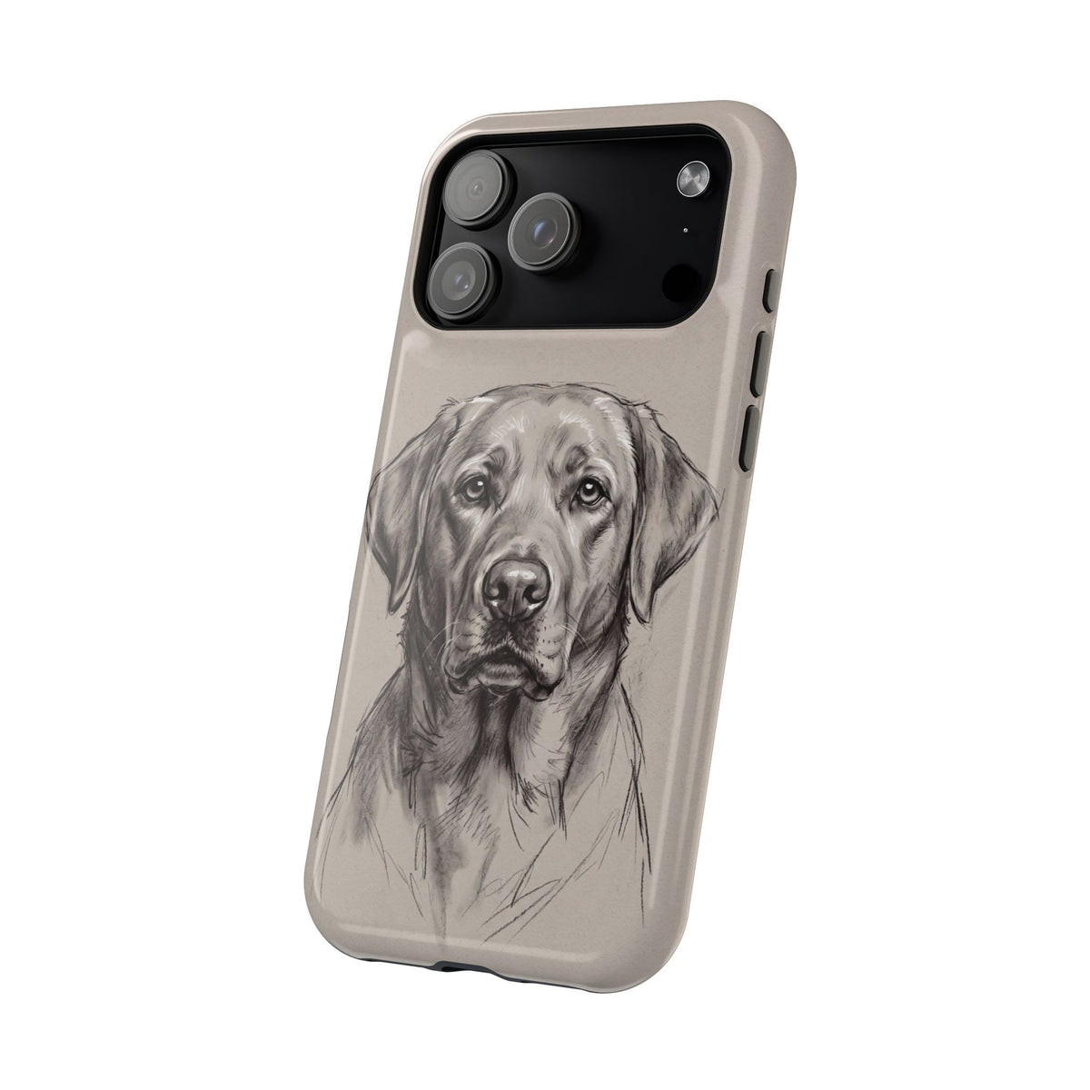 Charcoal Sketch Labrador Phone Case — Tough Magnetic Case with Wireless Charging