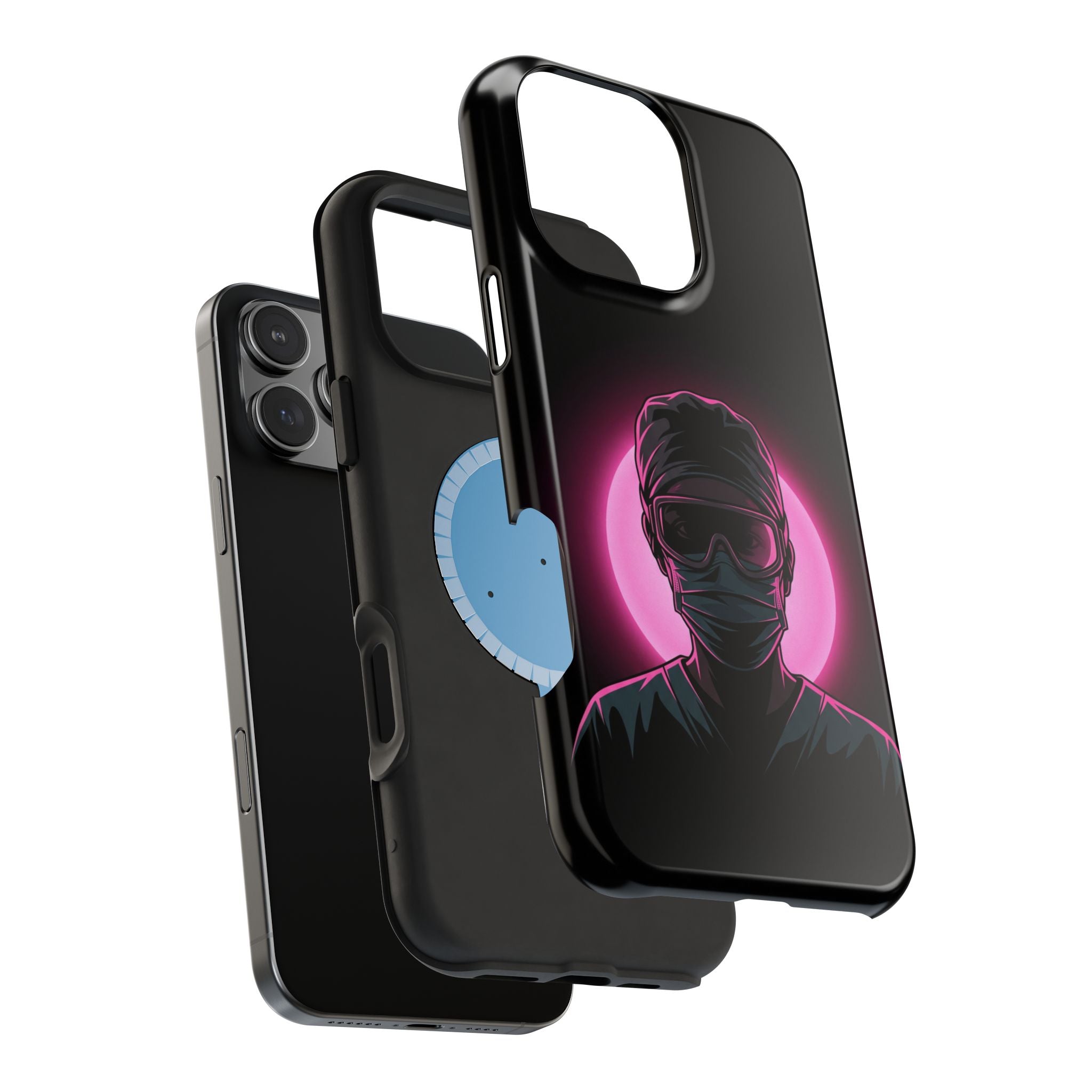 Nurse Portrait Phone Case — Navy Wireless Charging Cover