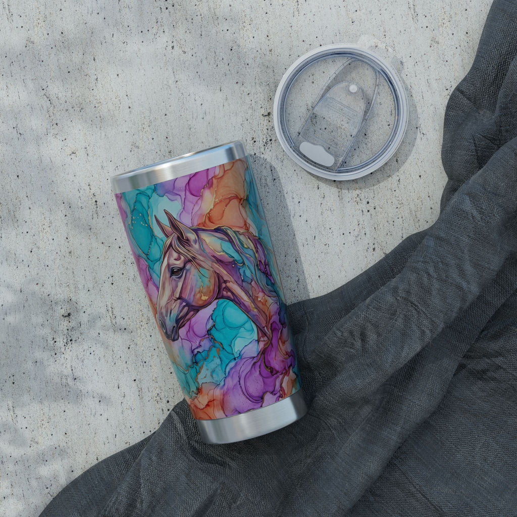 Horse Tumbler | Alcohol Ink Art — 20 oz Stainless Travel Mug