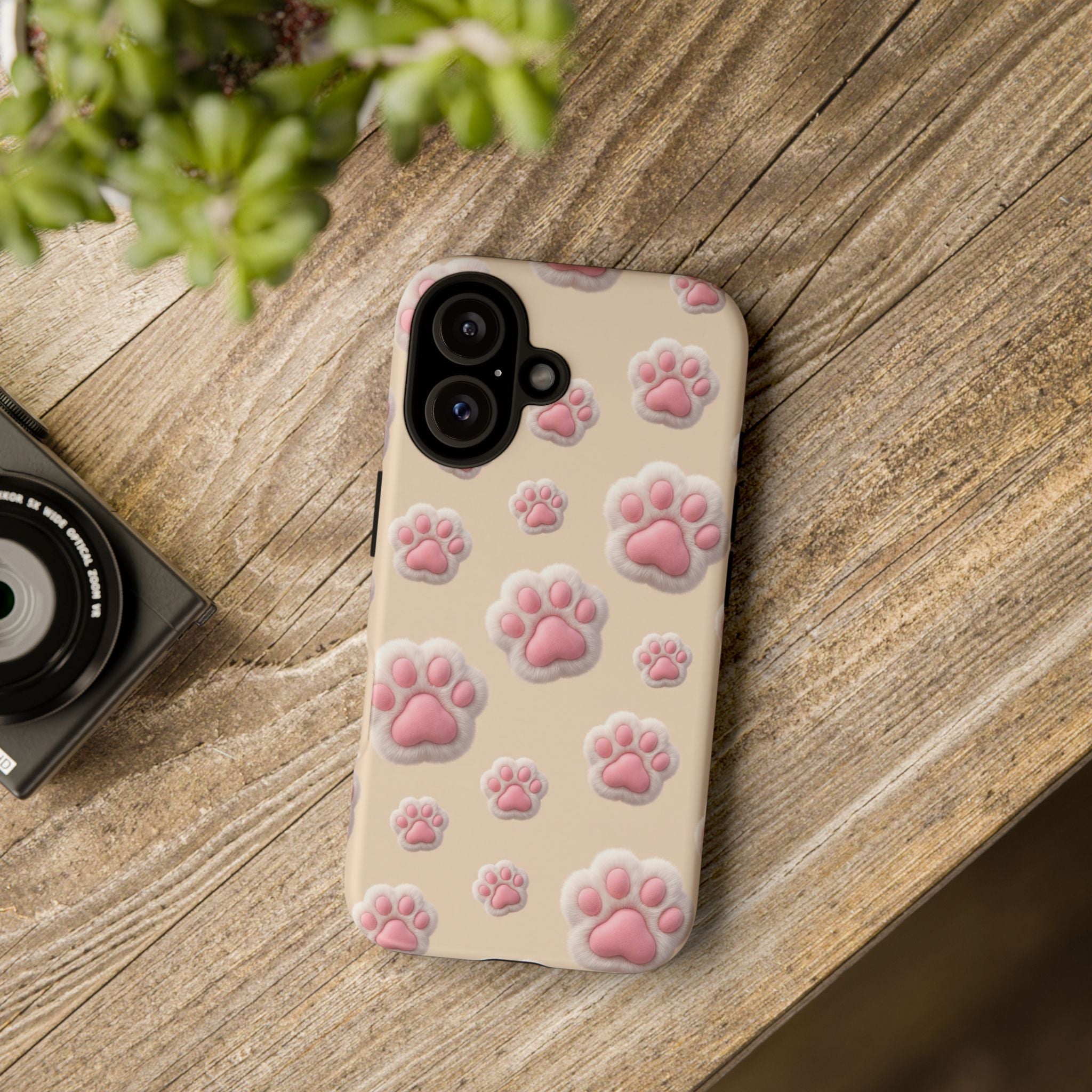 Golden Retriever Paw Print Phone Case | Cute Pink Paw Pattern for Dog Lovers | iPhone & Samsung