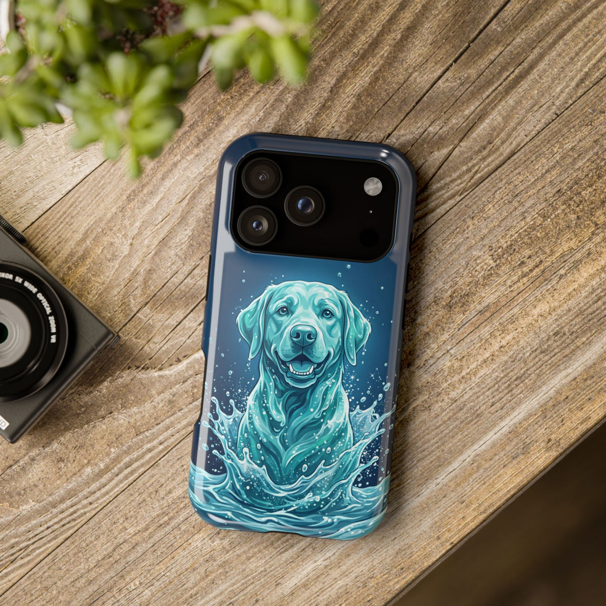 Water Splash Labrador Phone Case — Tough Magnetic Case with Wireless Charging