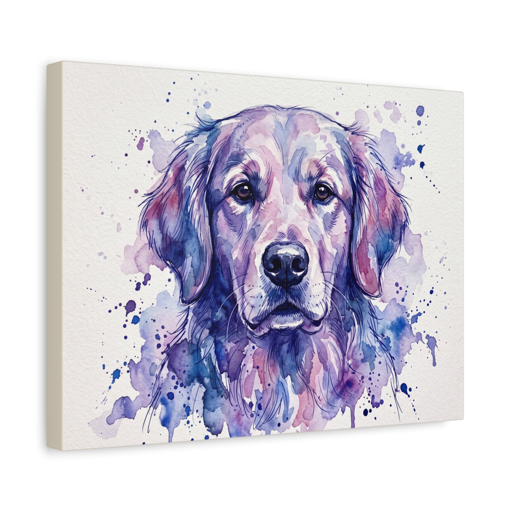 Watercolor Golden Retriever Canvas Print — Matte Stretched Wall Art