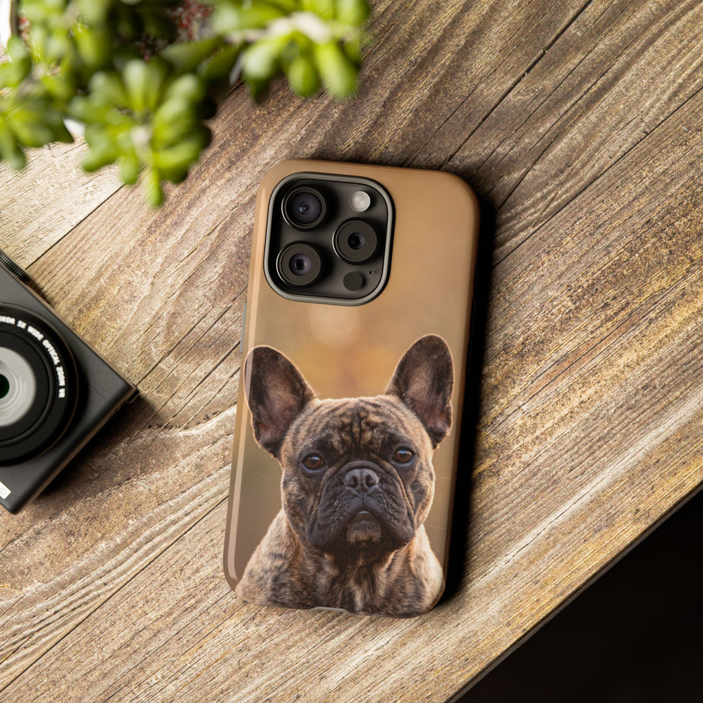 French Bulldog Portrait Phone Case | Realistic Brindle Frenchie Photo Case | iPhone & Samsung