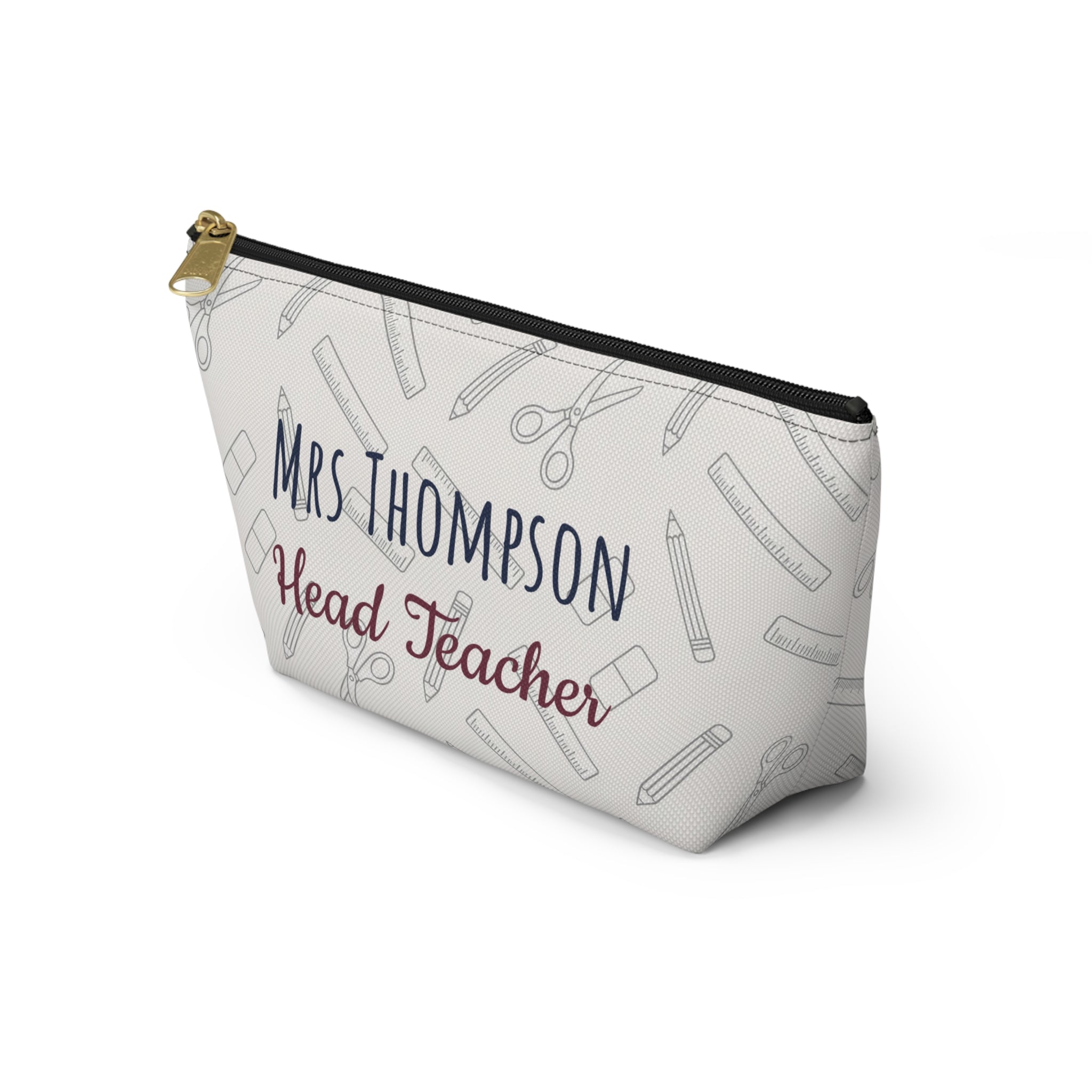Personalized Teacher Gift Pouch – Custom Name Makeup Bag for Teachers