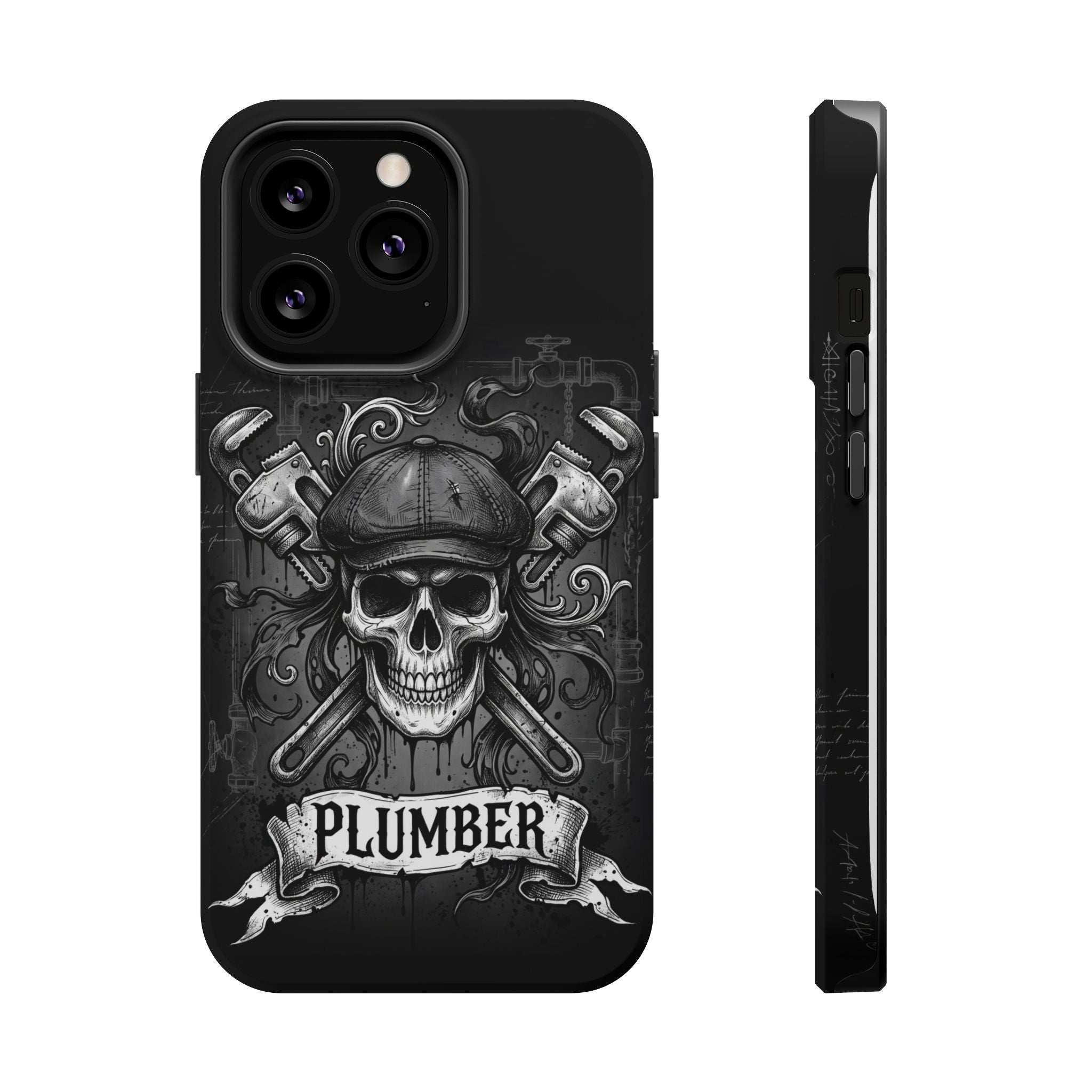 Skull & Wrenches Plumber Phone Case — Wireless Charging Cover