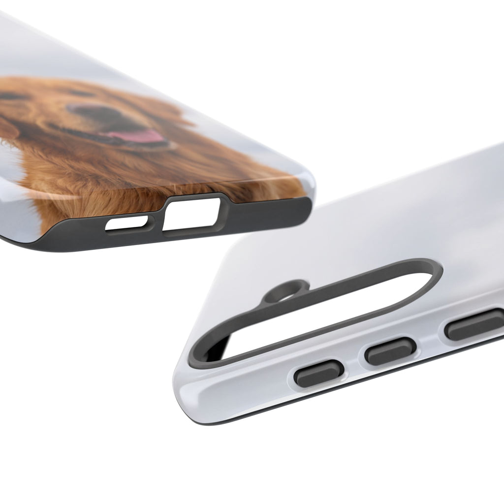 Golden Retriever Portrait Phone Case | Happy Dog Photo on Soft Sky Background | Samsung & iPhone