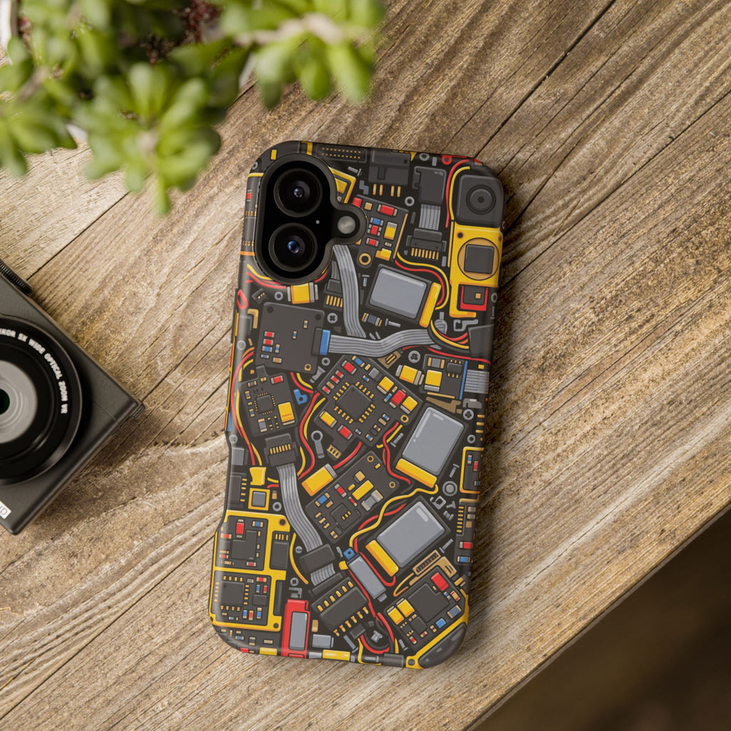 Voltage Board Phone Case — Yellow Circuit Wireless Charging Cover