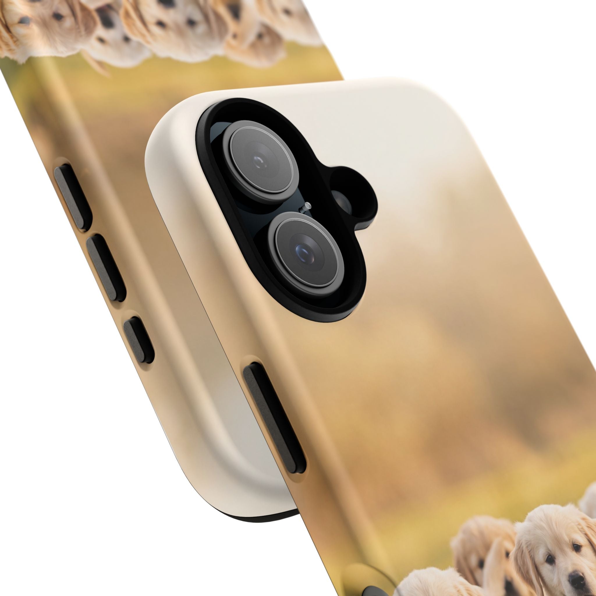 Golden Retriever Puppies Phone Case | Playful Puppy Pack Running in Grass | iPhone & Samsung