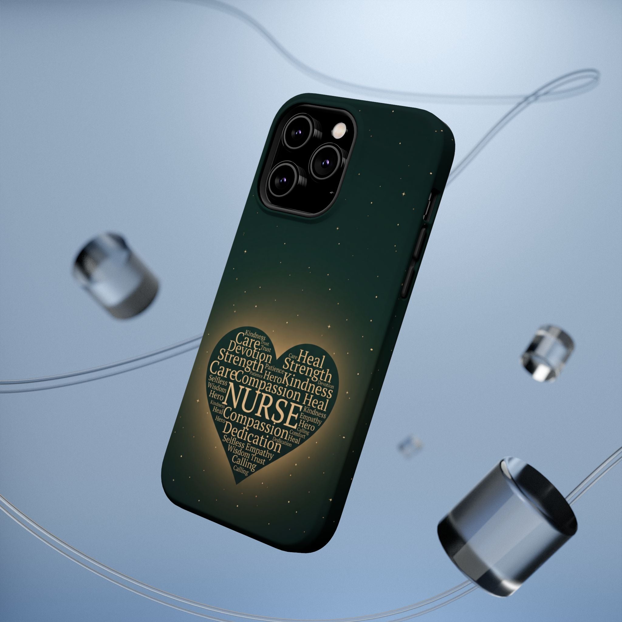 Nurse Heart Word and Art Phone Case — Impact-Resistant Wireless Charging Cover