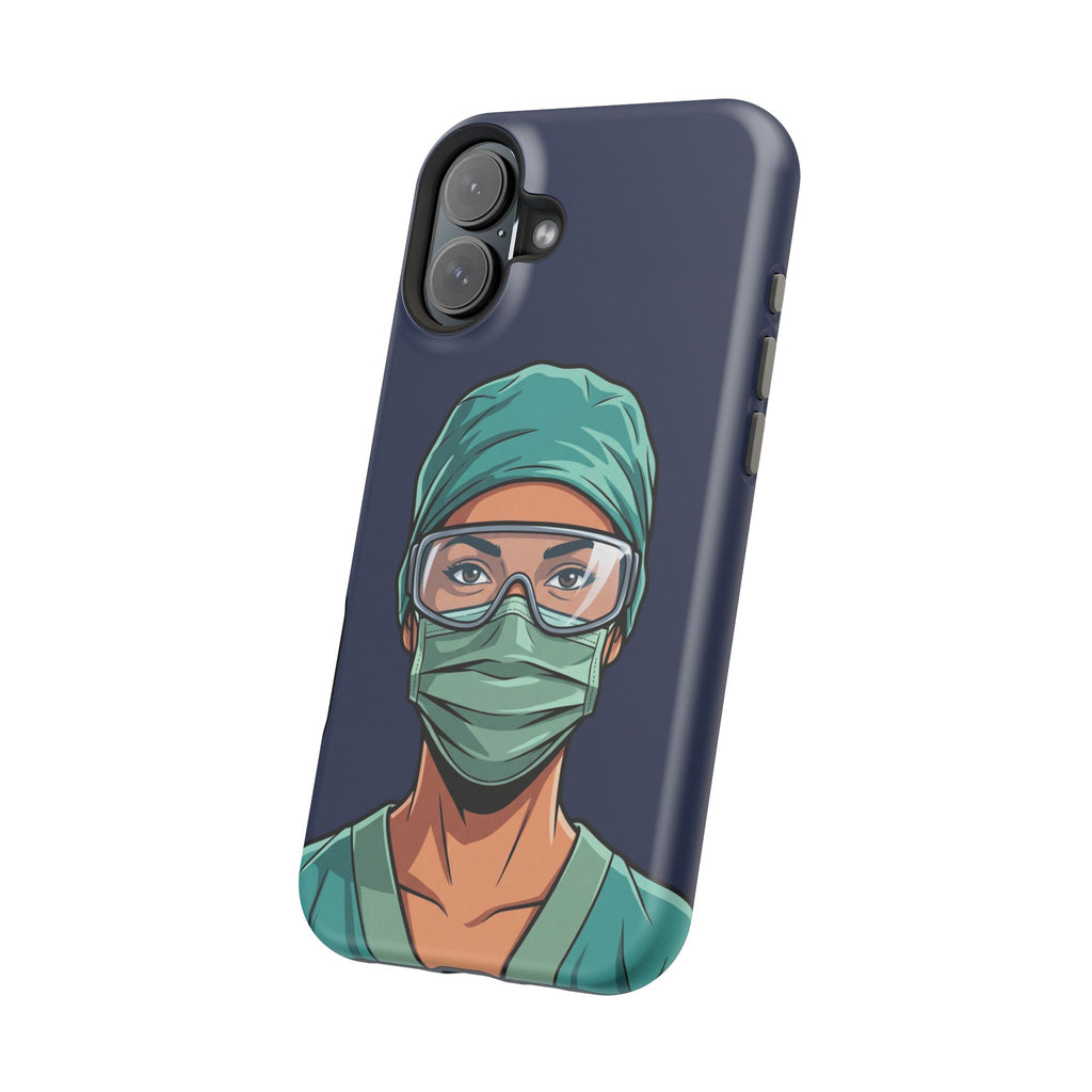 Bold Nurse Portrait Phone Case — Magnetic Wireless Charging Cover