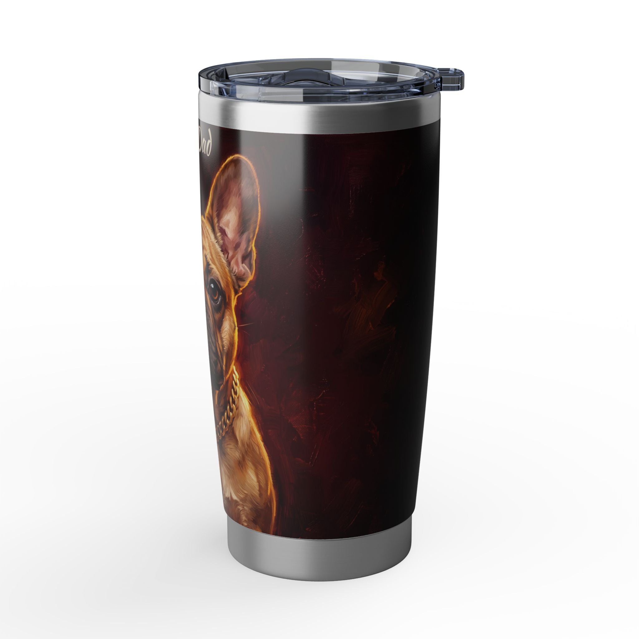 Personalized Frenchie Tumbler – Frenchie Dad Travel Mug, Custom Name Gift for Dog Dad