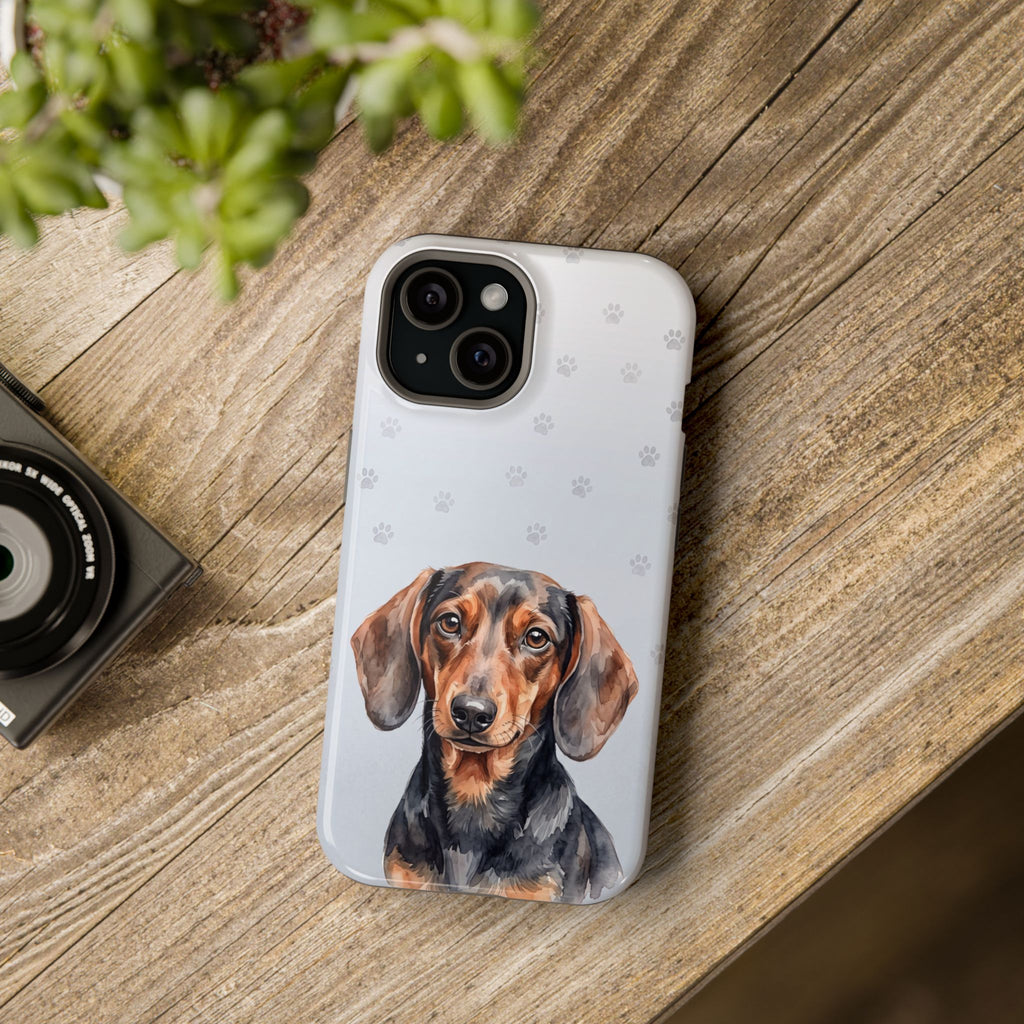 Dachshund Watercolor Portrait Phone Case | Elegant Sausage Dog Art Print | iPhone & Samsung