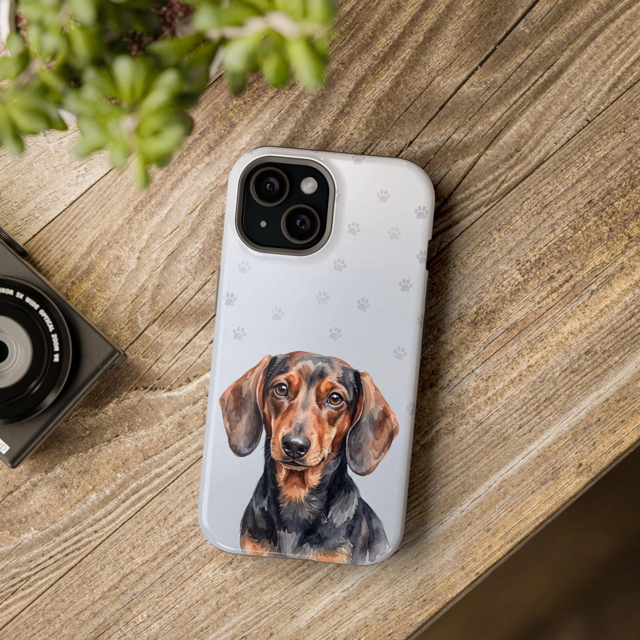 Dachshund Watercolor Portrait Phone Case | Elegant Sausage Dog Art Print | iPhone & Samsung