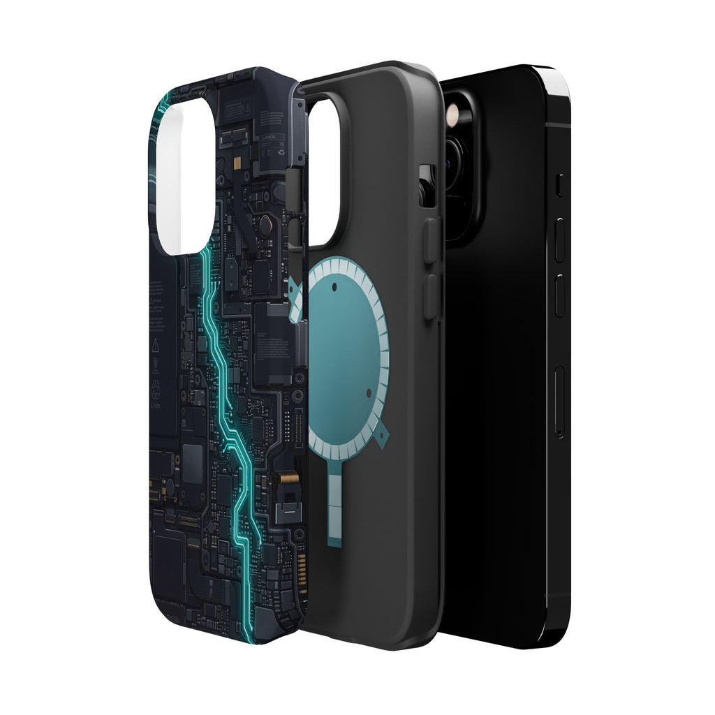 Cyan Bolt Electrician Phone Case — Electric Circuit Wireless Charging Cover