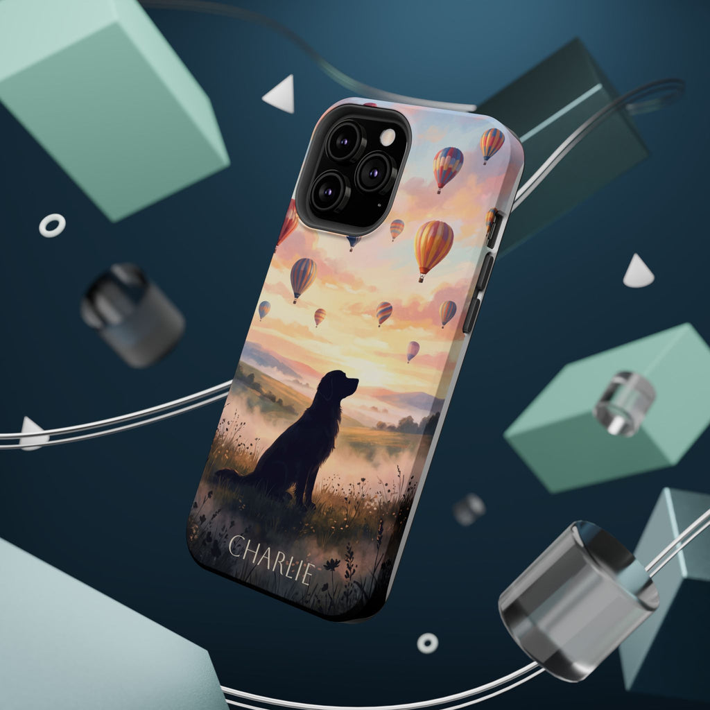 Personalized Golden Retriever Hot Air Balloon Phone Case — Wireless Charging Cover