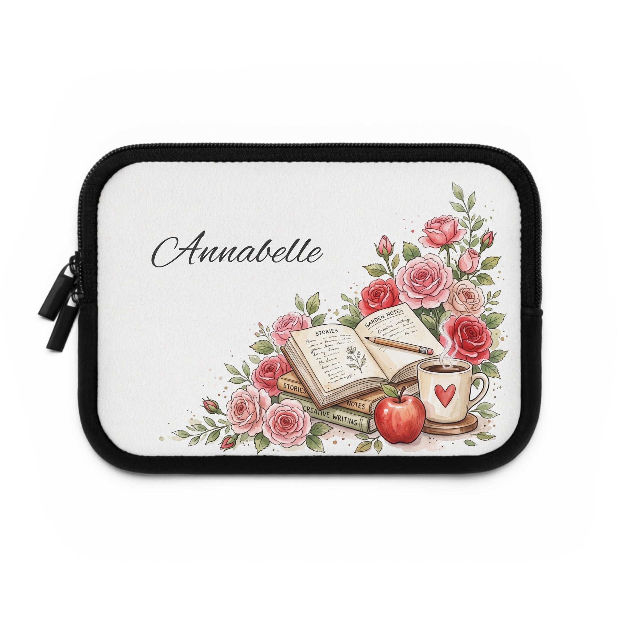 Personalized Teacher Laptop Sleeve | Custom Name Floral Watercolor Laptop Case | Teacher Appreciation Gift
