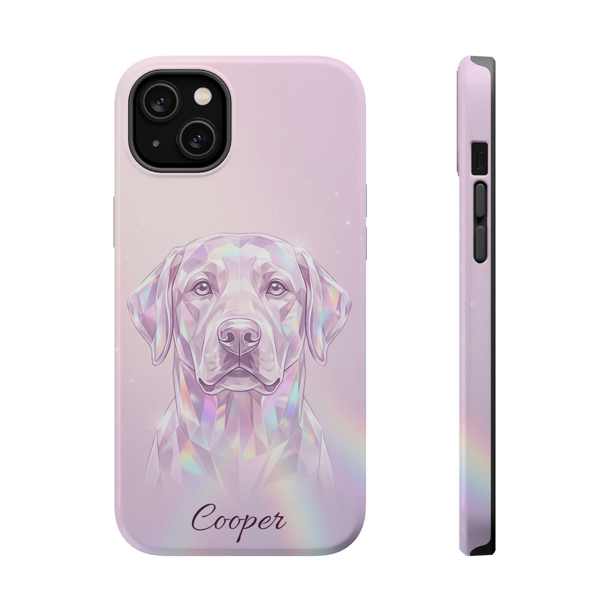 Personalized Crystal Prism Labrador Phone Case — Tough Magnetic Case with Wireless Charging