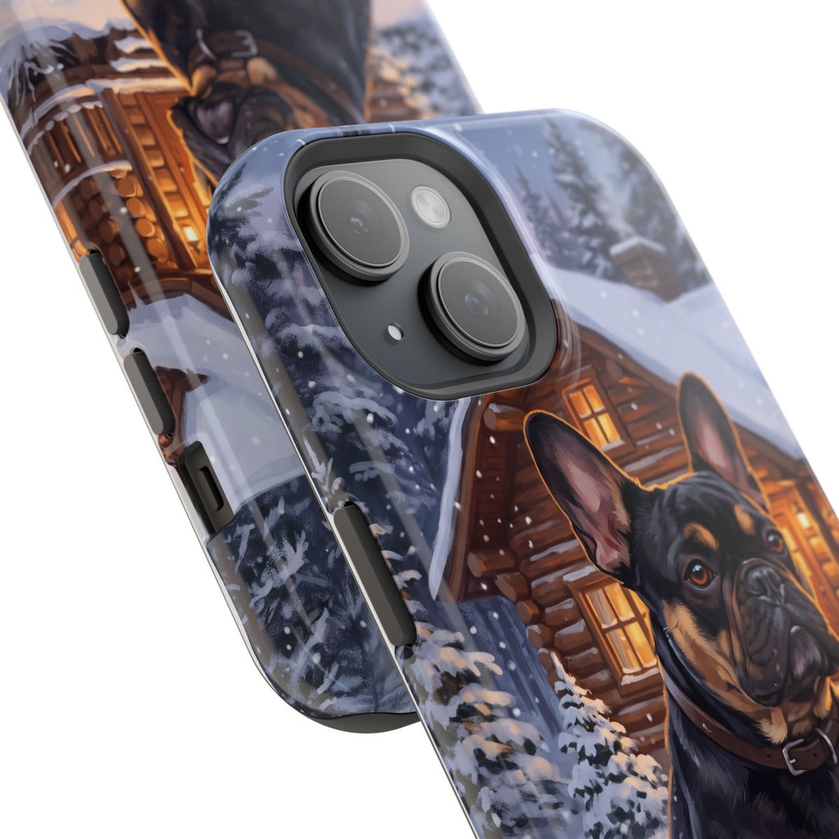 Personalized French Bulldog Cozy Cabin Phone Case — Wireless Charging Cover
