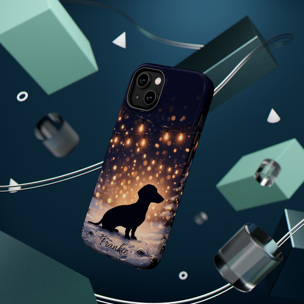 Personalized Dachshund Golden Sparks Phone Case — Wireless Charging Cover