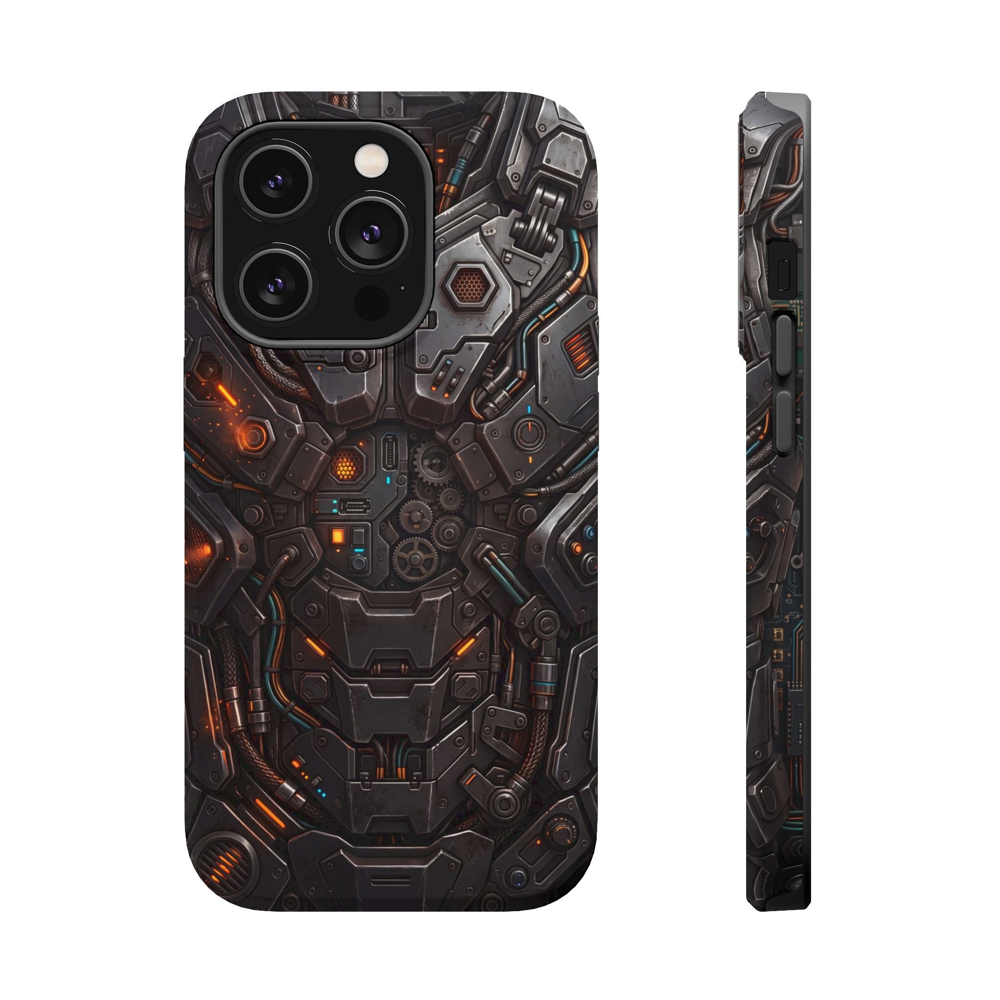Mech Armor Phone Case — Industrial Circuit Wireless Charging Cover