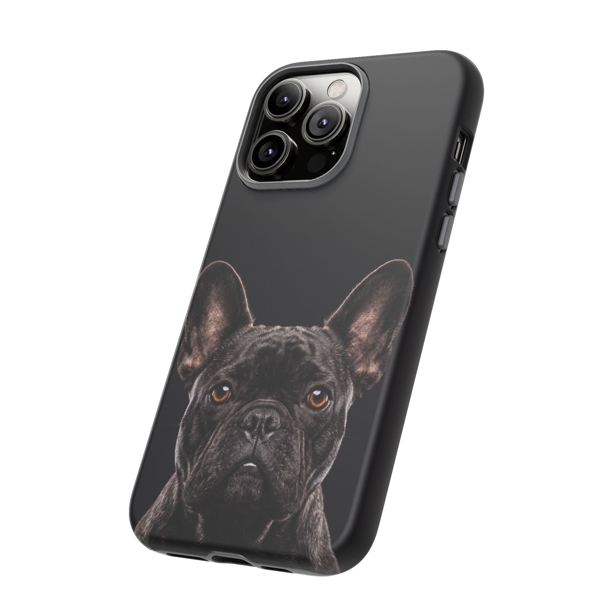 Front-Facing French Bulldog Phone Case | Dramatic Black Studio Portrait | Samsung & iPhone