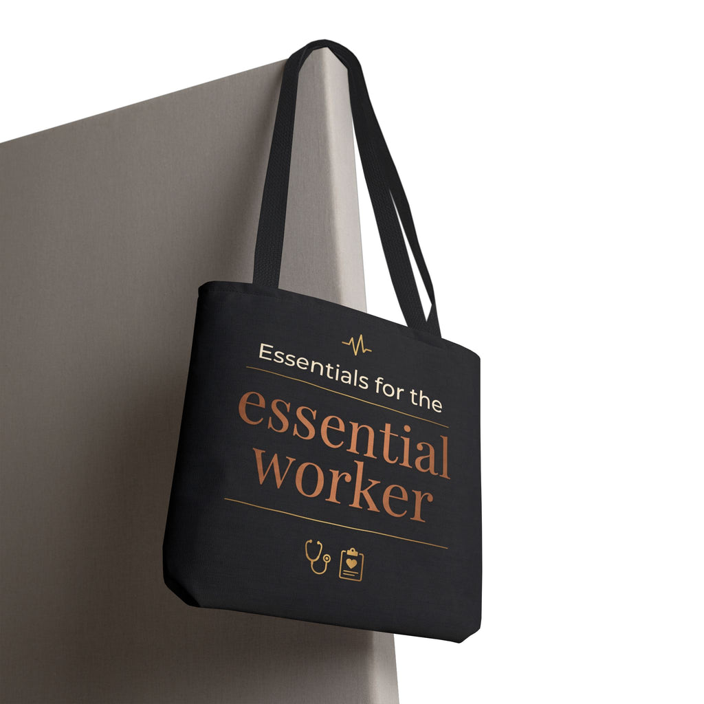 Essentials for the Essential Worker Tote | Healthcare Worker Gift Tote Bag | Nurse Doctor Appreciation Gift | Premium Polyester Carry-All
