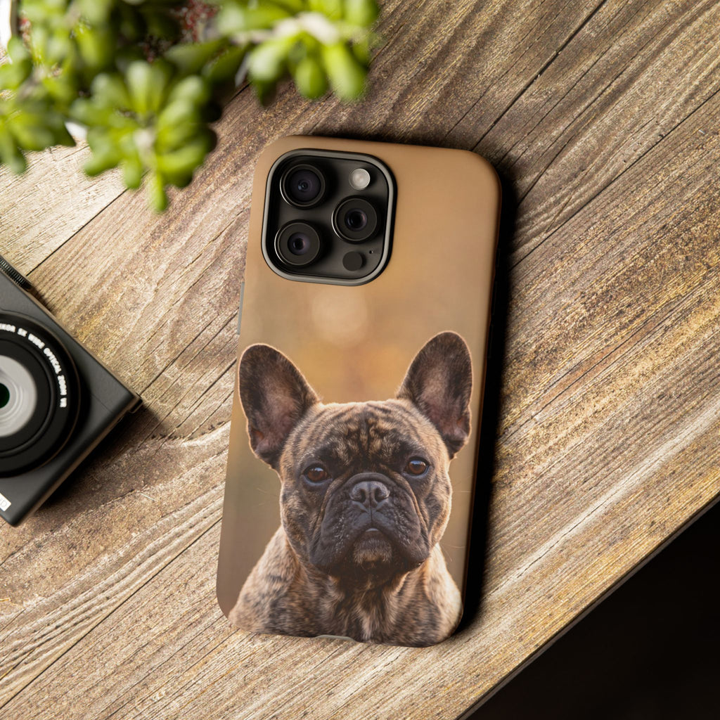 French Bulldog Portrait Phone Case | Realistic Brindle Frenchie Photo Case | iPhone & Samsung