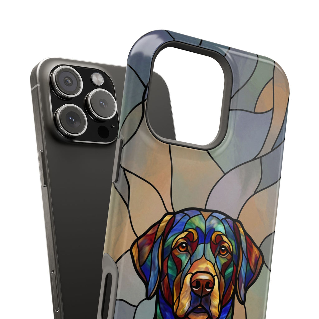 Stained Glass Labrador Phone Case — Tough Magnetic Case with Wireless Charging
