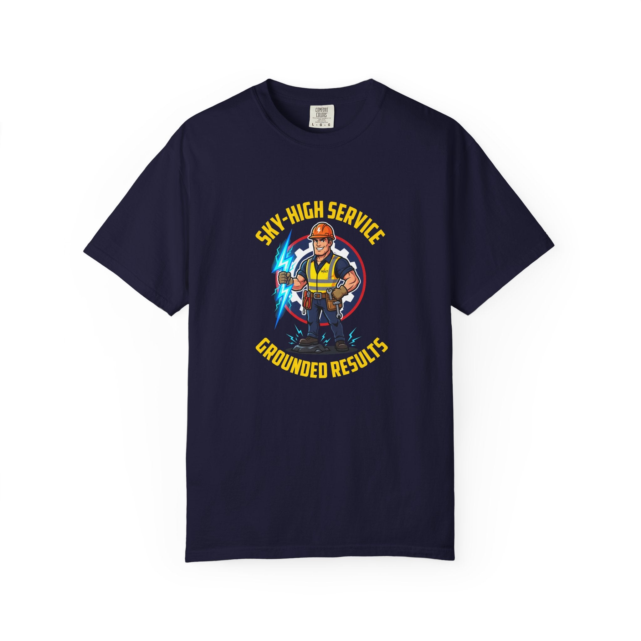 Sky-High Service Grounded Results Electrician T-Shirt