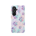 Watercolor Paw Print Phone Case — Impact-Resistant Wireless Charging Cover