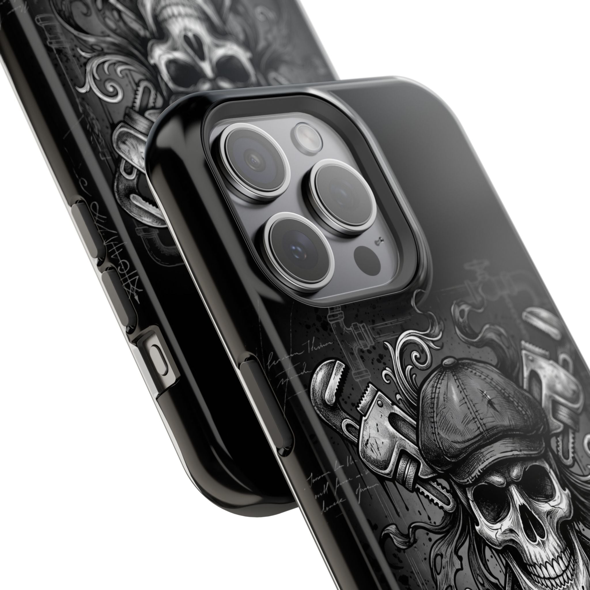 Skull & Wrenches Plumber Phone Case — Wireless Charging Cover