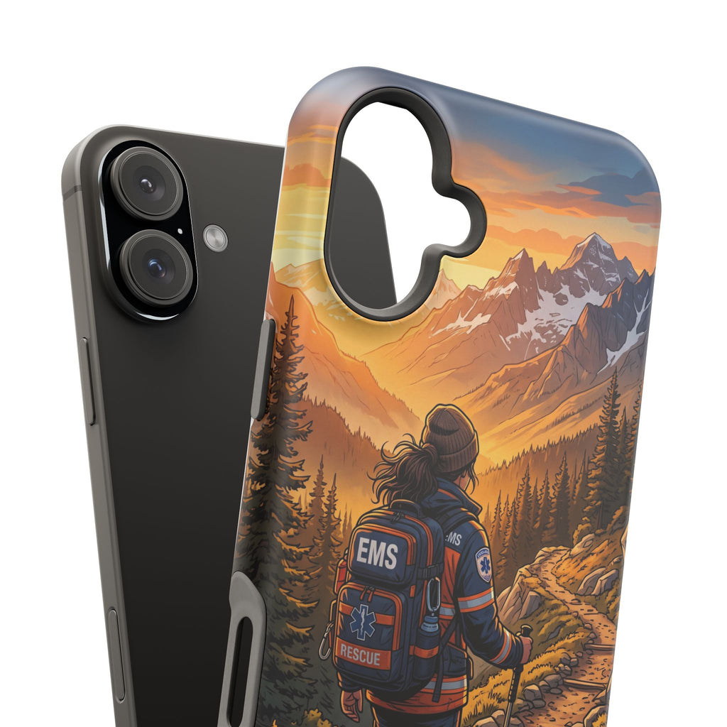 Paramedic/EMT Mountain Phone Case — Magnetic Wireless Charging Cover