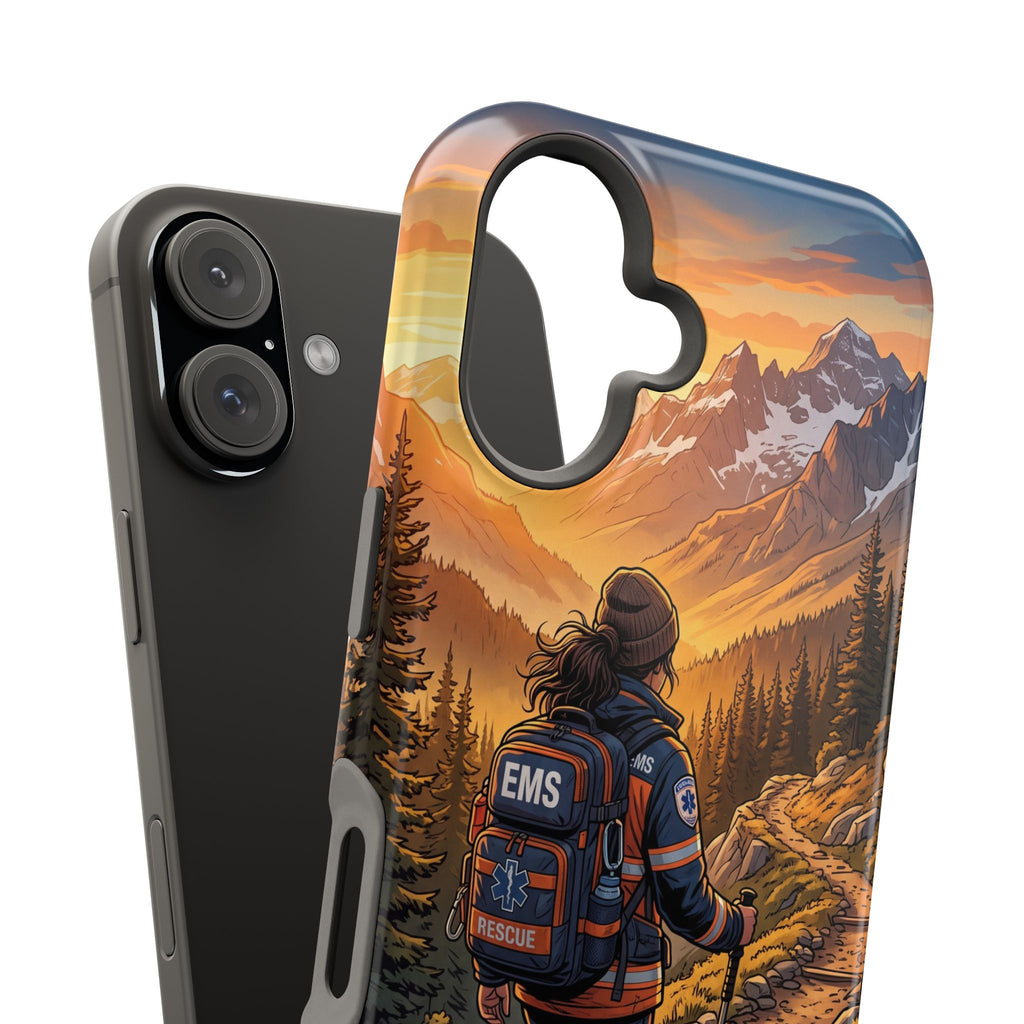 Paramedic/EMT Mountain Phone Case — Magnetic Wireless Charging Cover