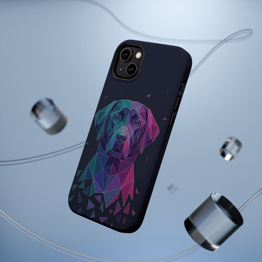 Geometric Labrador Phone Case — Tough Magnetic Case with Wireless Charging