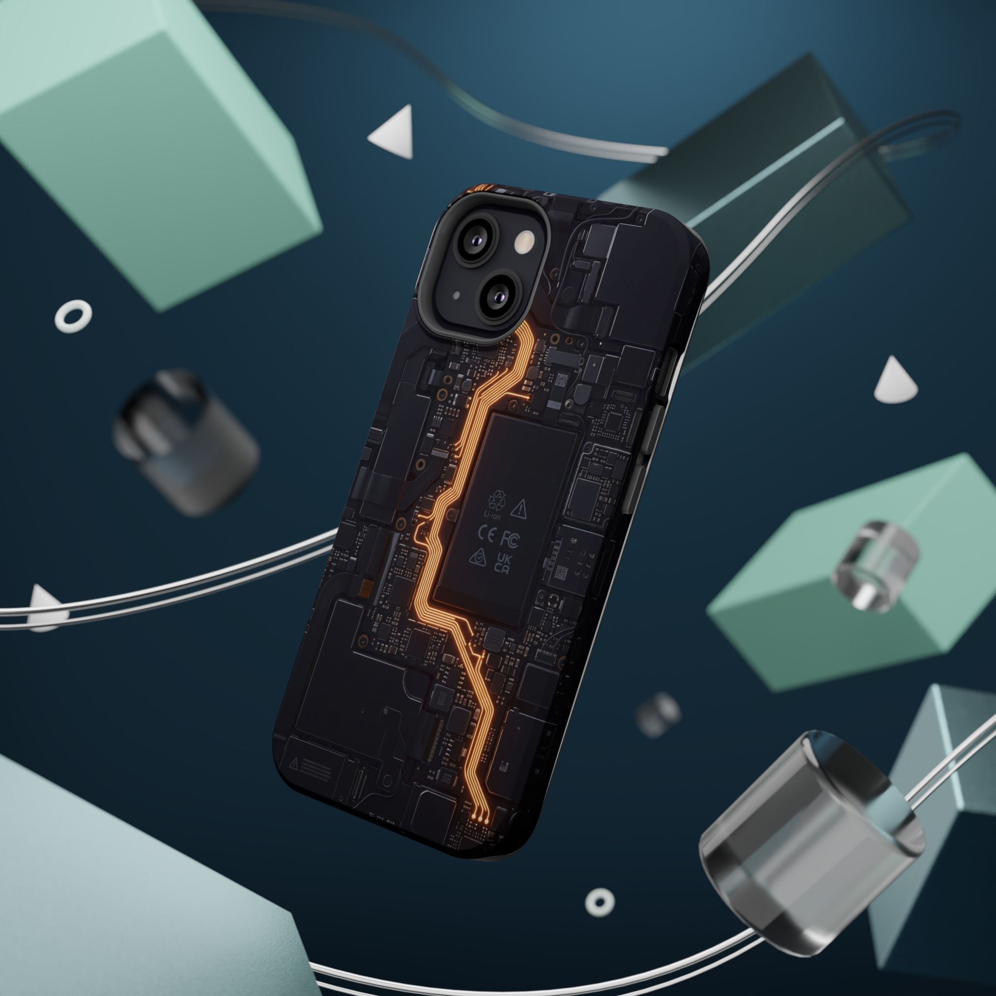 Electrician Circuit Bolt Phone Case — Impact-Resistant Wireless Charging Cover
