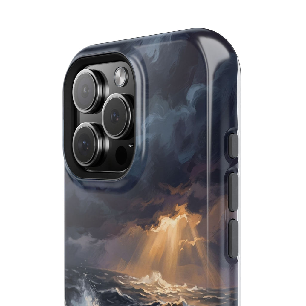 Personalized Golden Retriever Stormy Sea Phone Case — Wireless Charging Cover