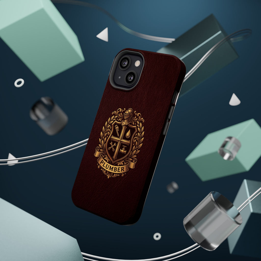 Plumber Crest Phone Case — Heraldic Shield Design Wireless Charging Cover