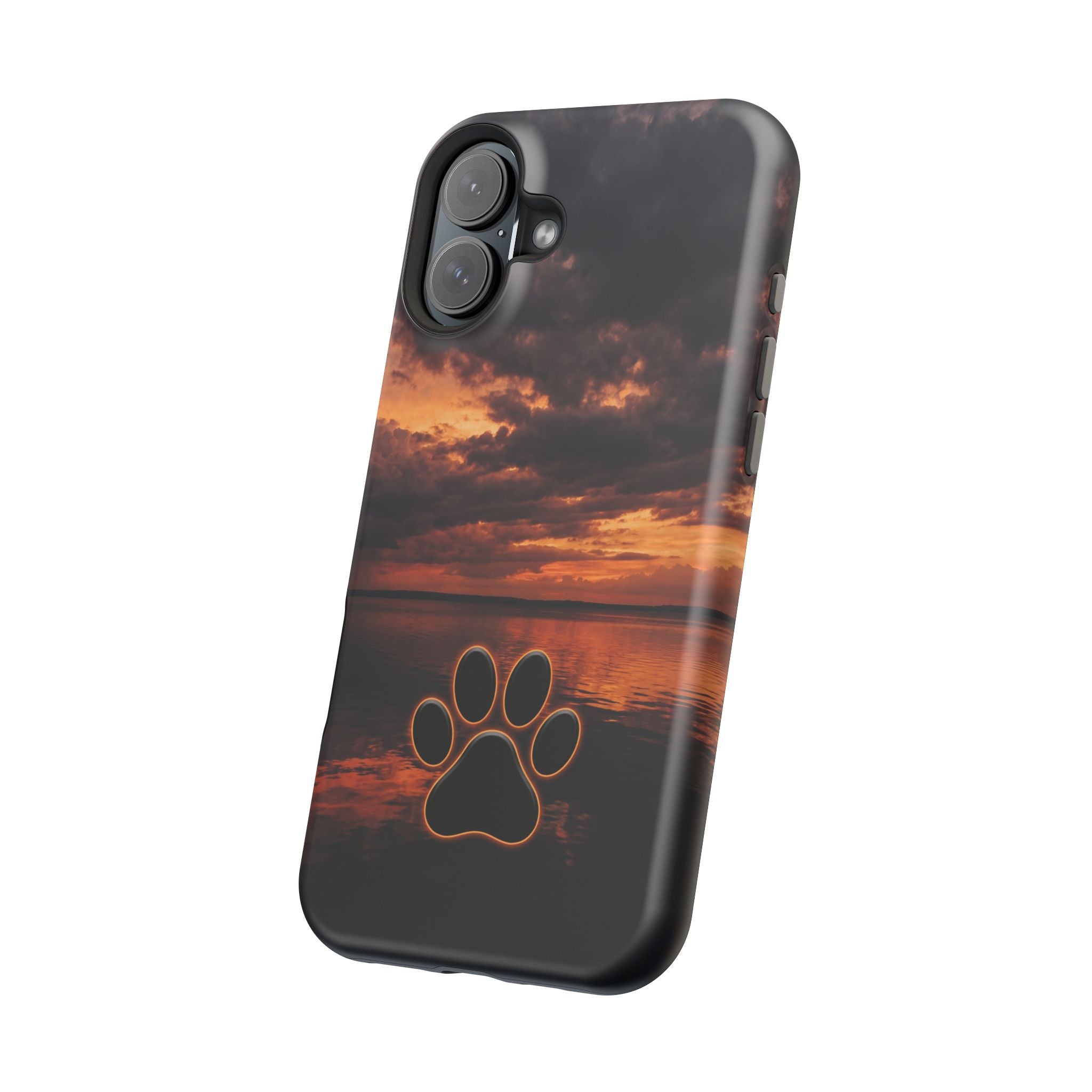Paw Sunset Magnetic Impact-Resistant Phone Case for iPhone and Samsung Galaxy series