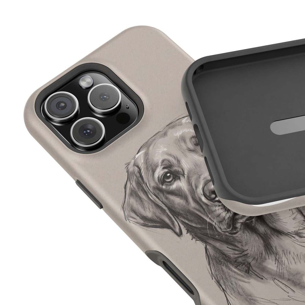 Charcoal Sketch Labrador Phone Case — Tough Magnetic Case with Wireless Charging
