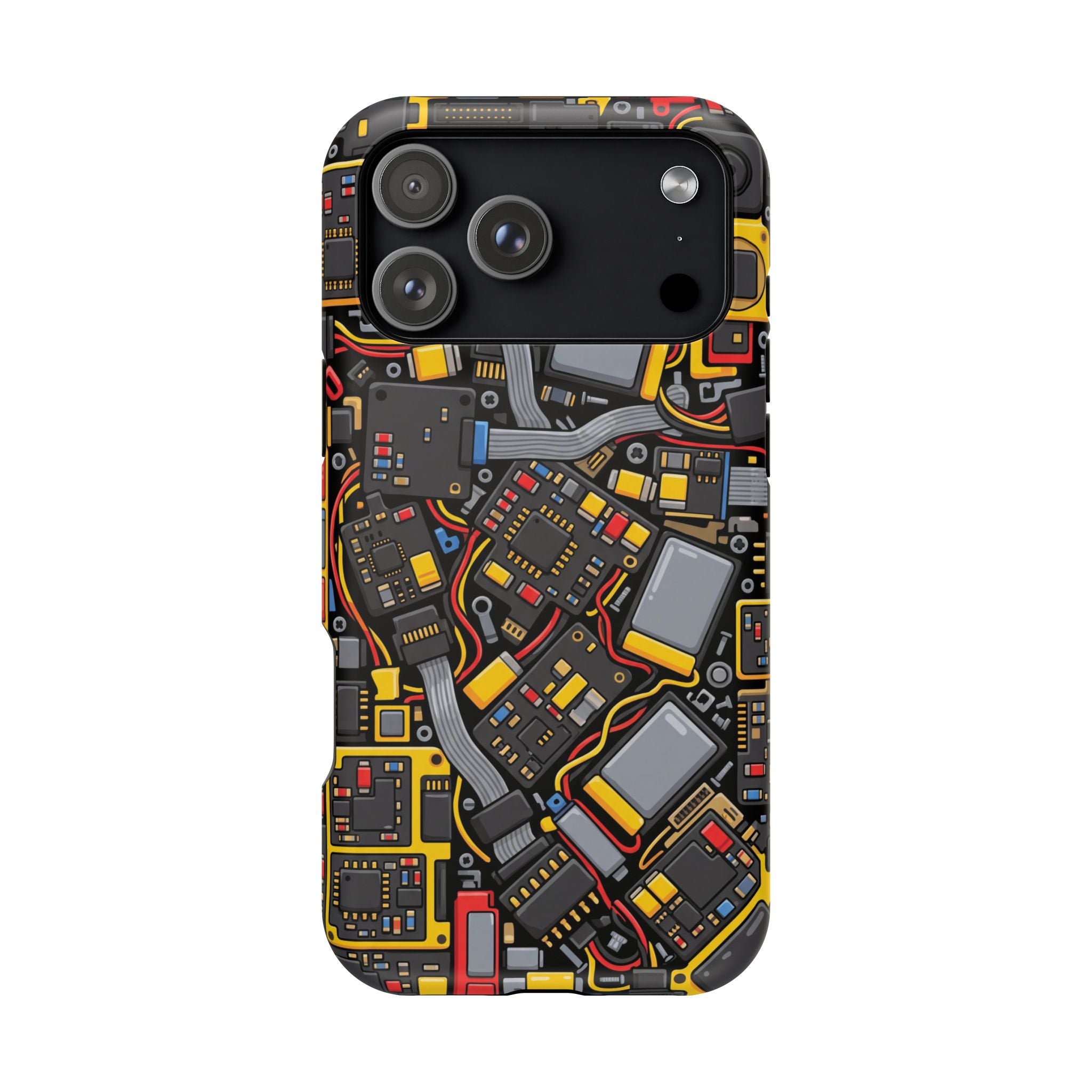 Voltage Board Phone Case — Yellow Circuit Wireless Charging Cover
