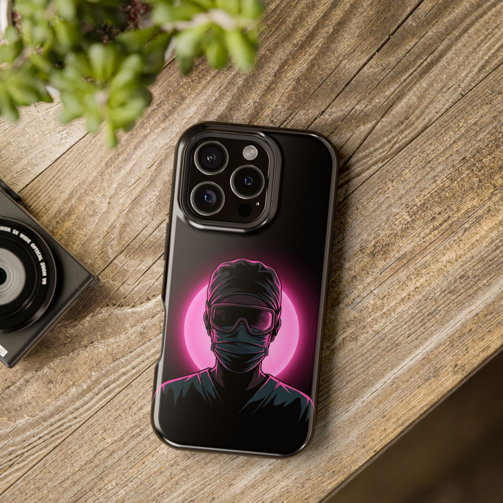 Nurse Portrait Phone Case — Navy Wireless Charging Cover