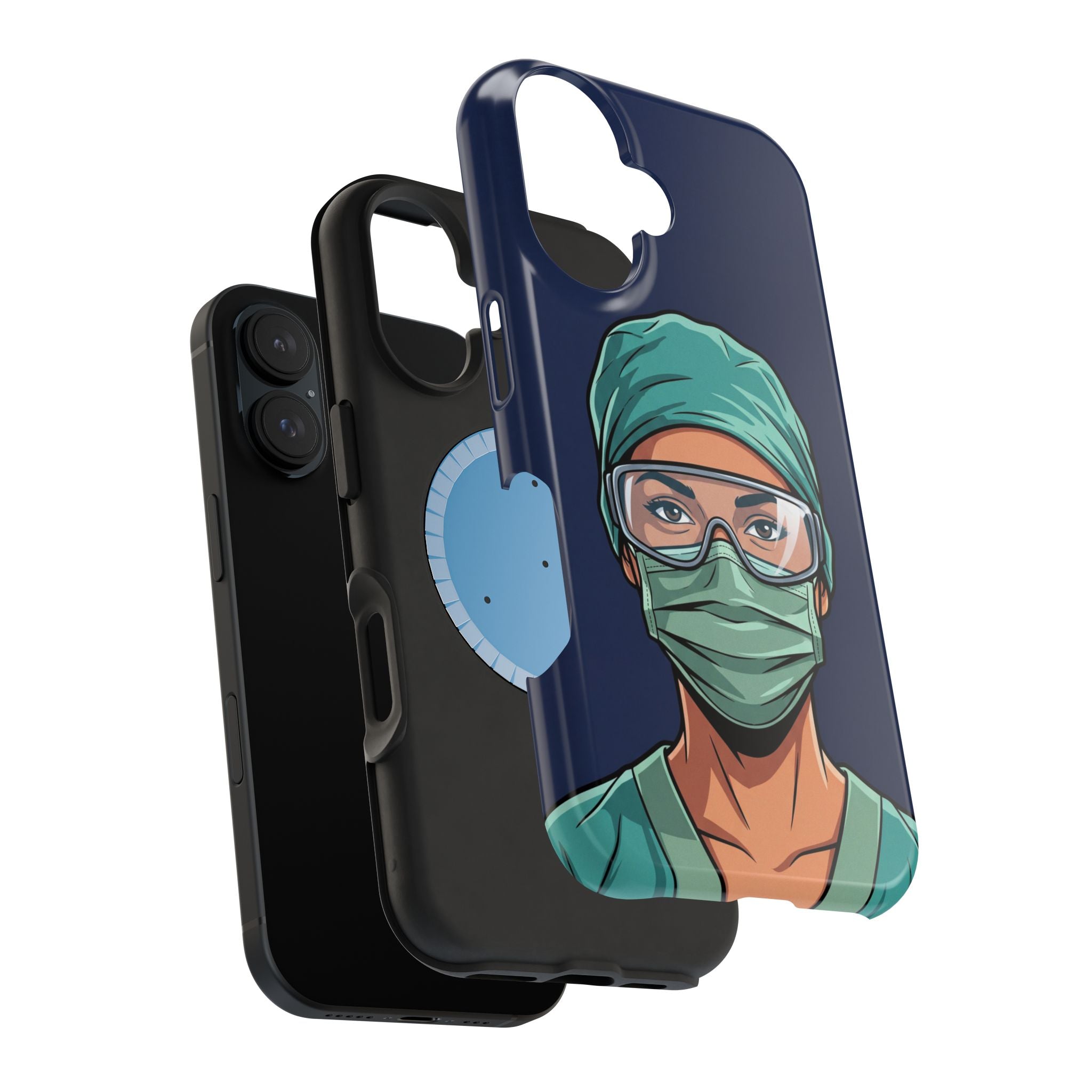Bold Nurse Portrait Phone Case — Magnetic Wireless Charging Cover