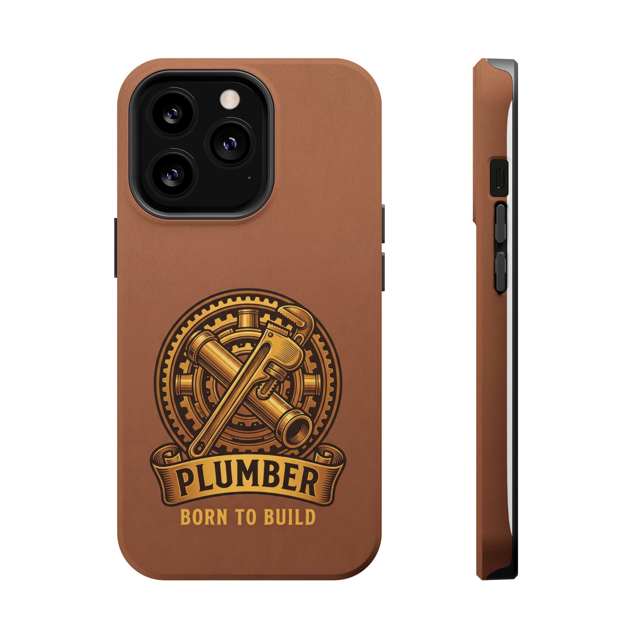 Plumber Born to Build Phone Case — Badge Wireless Charging Cover