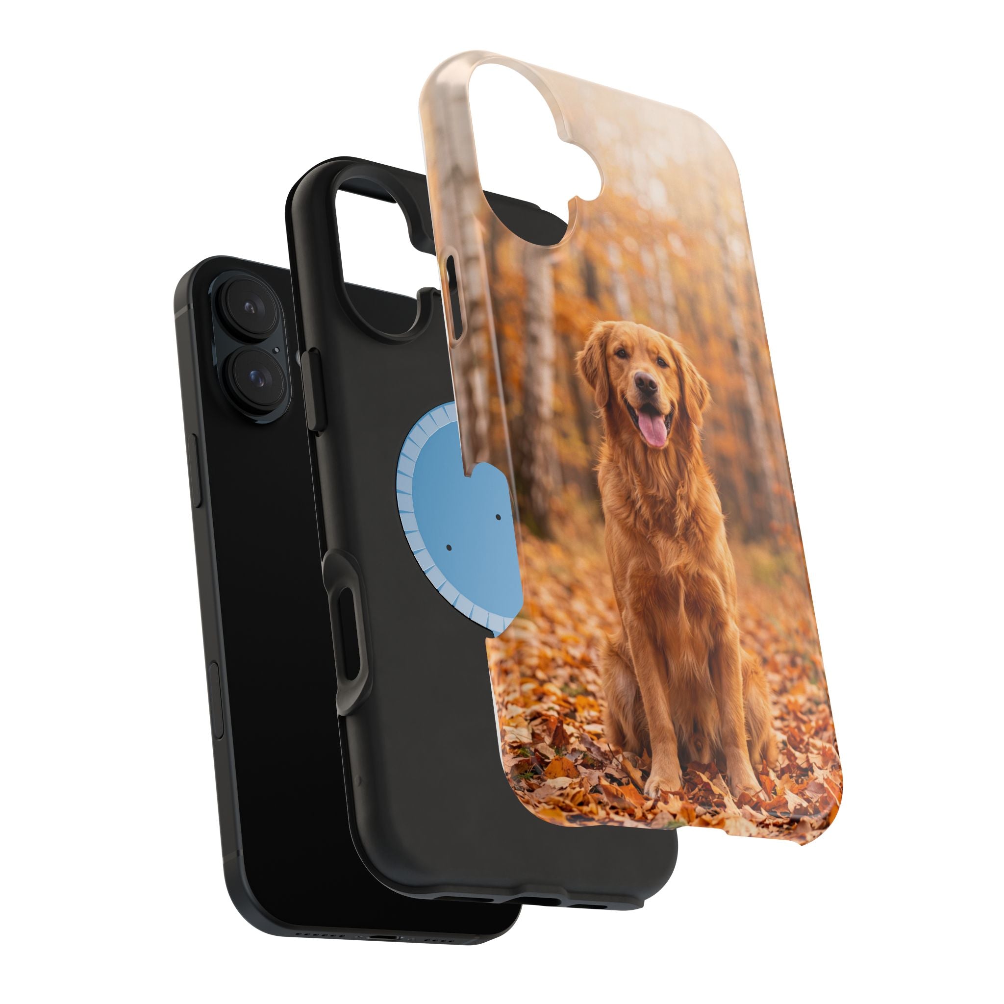 Autumn Golden Retriever Phone Case — Impact-Resistant Wireless Charging Cover