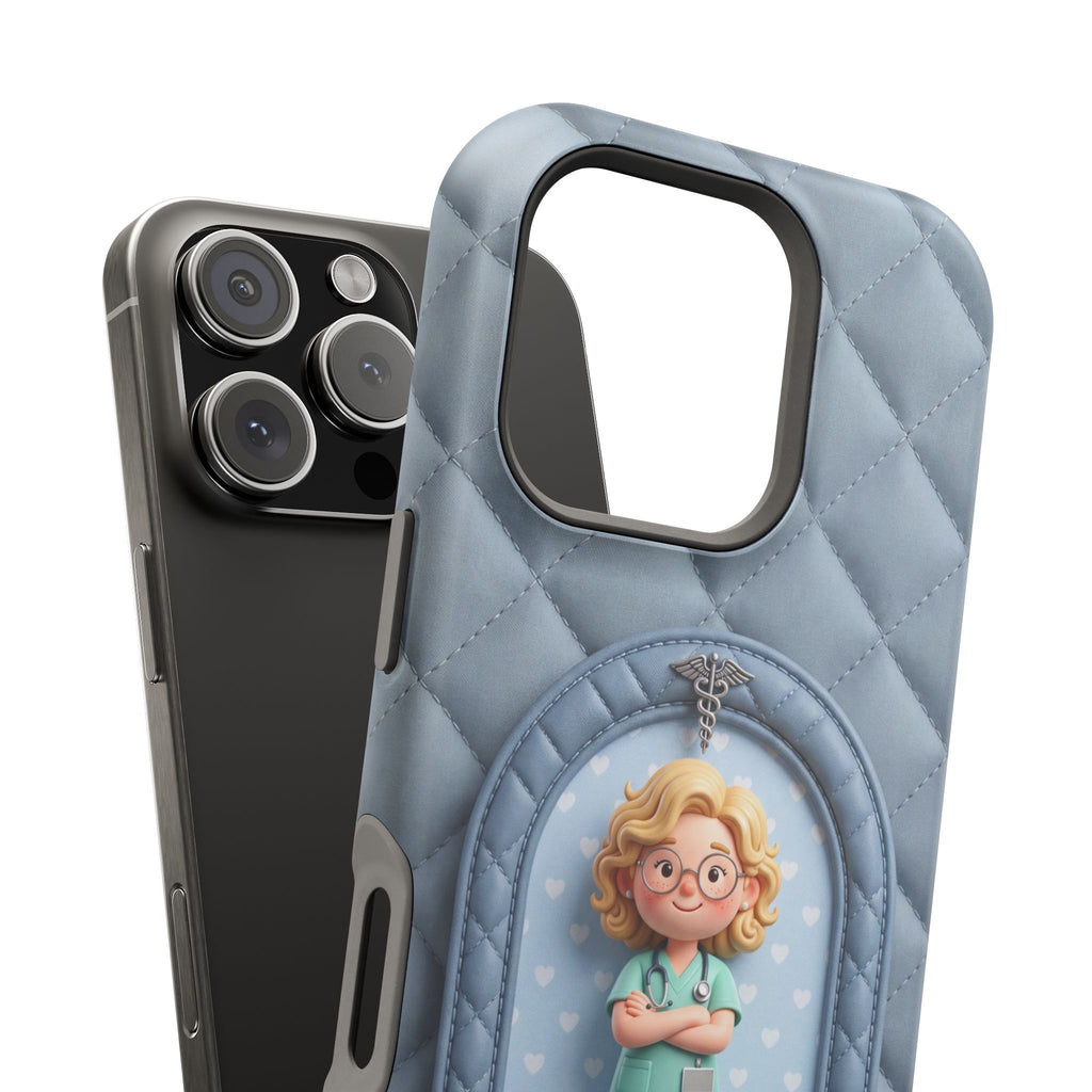 Personalized Quilted Nurse Phone Case — Wireless Charging Cover