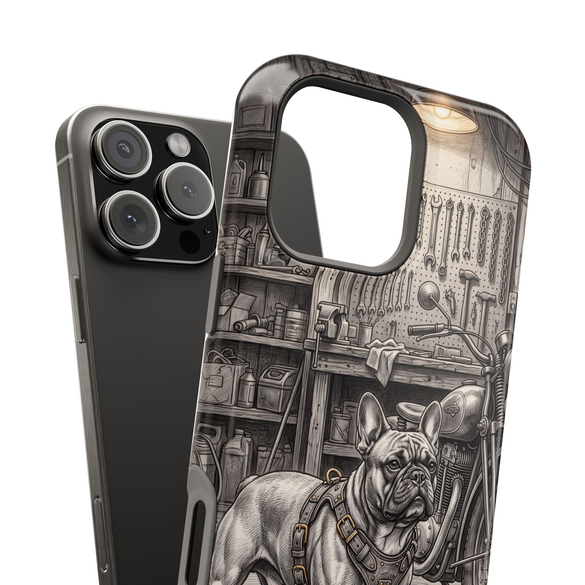 Personalized French Bulldog Vintage Street Phone Case — Wireless Charging Cover