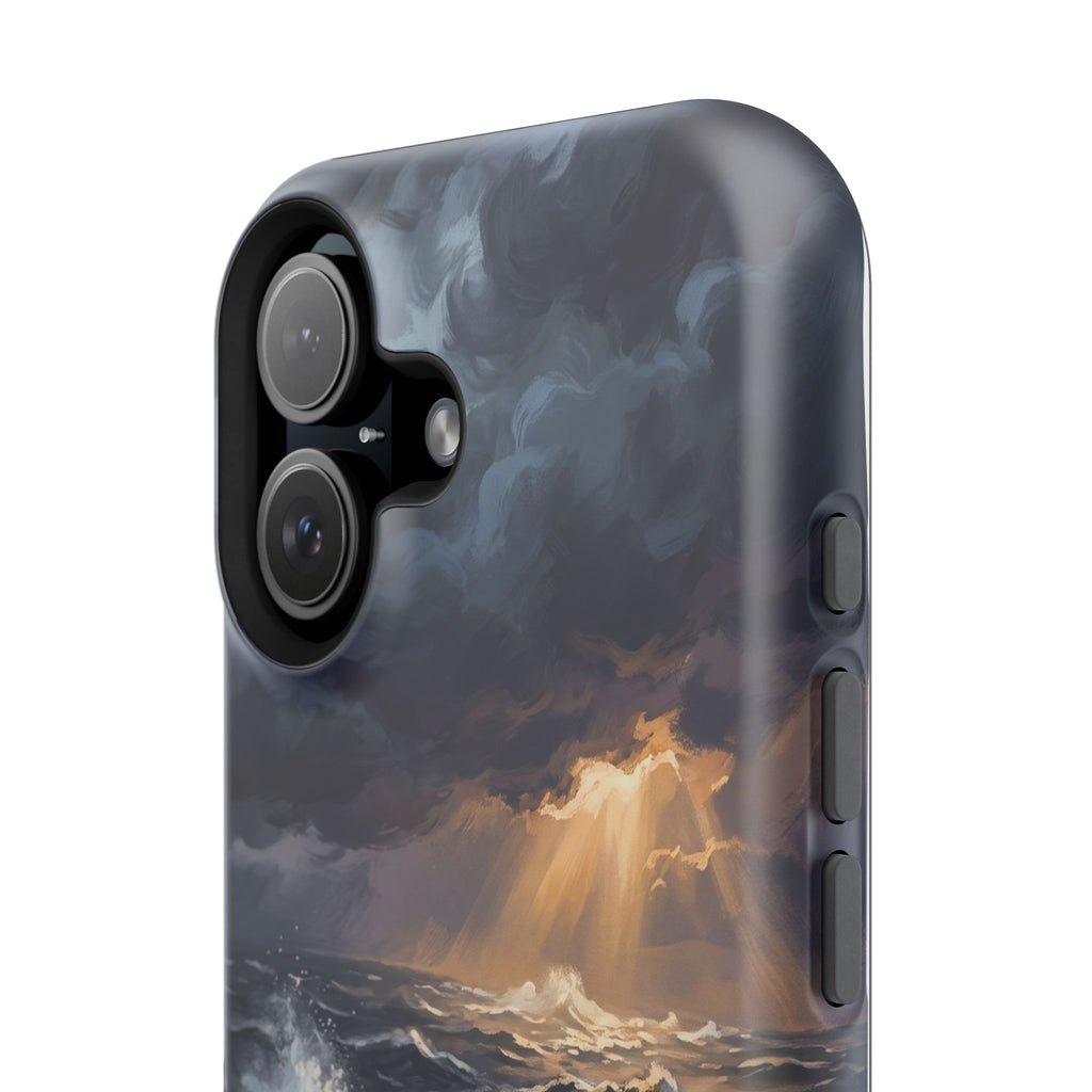 Personalized Golden Retriever Stormy Sea Phone Case — Wireless Charging Cover