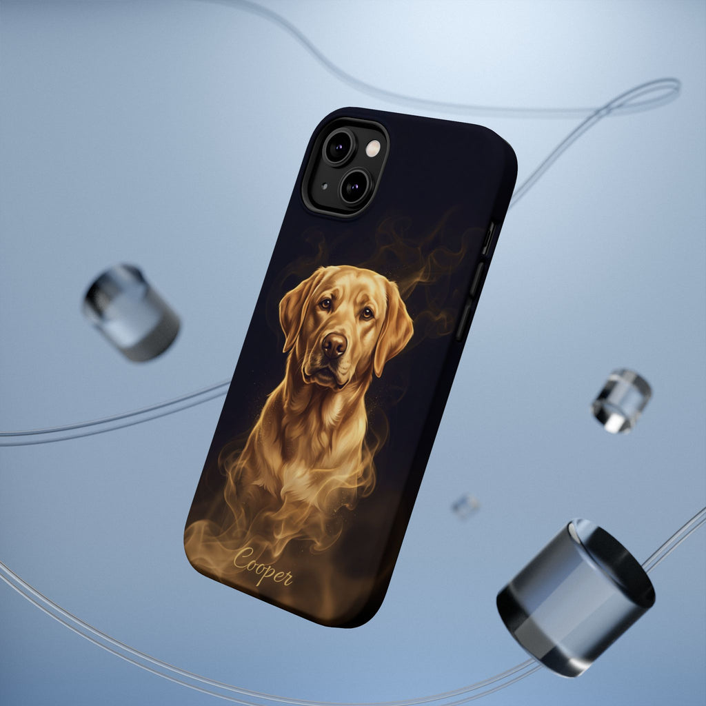 Personalized Gold Smoke Labrador Phone Case — Tough Magnetic Case with Wireless Charging