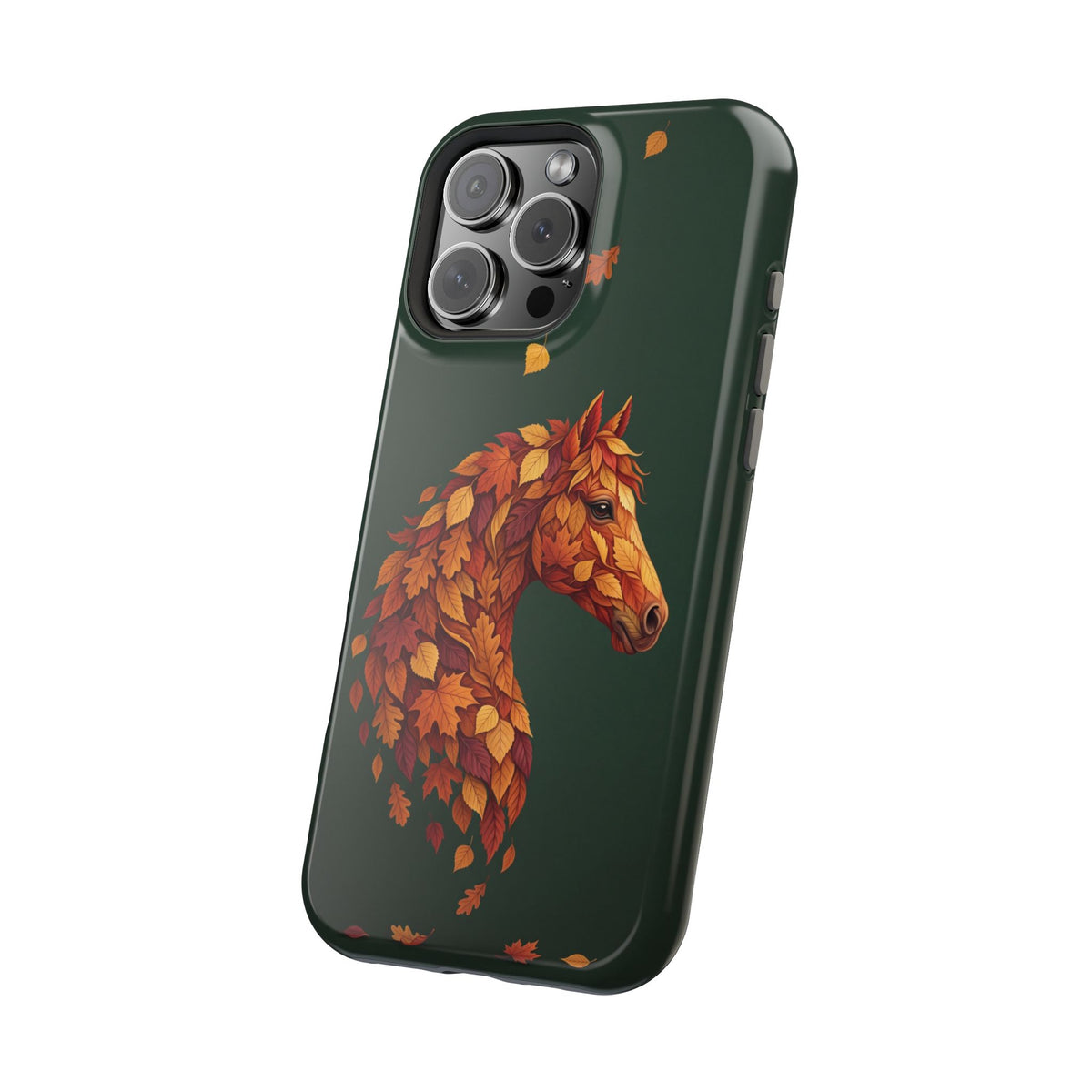 Autumn Leaves Horse Phone Case — Tough Magnetic Case with Wireless Charging