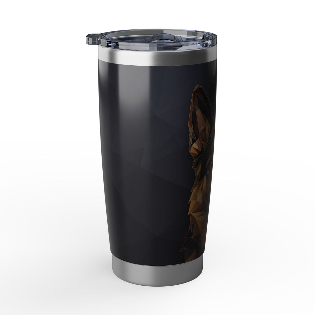 German Shepherd Personalized Tumbler | Geometric Low Poly Art — 20 oz Stainless Travel Mug